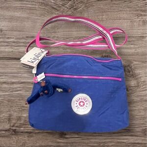 NEW Kipling Annabelle Shoulder Bag Admiral Blue Pink Crossbody Gorpcore Granola